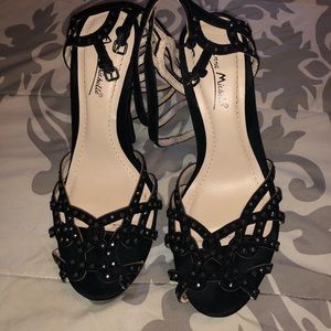 Black velvet heels